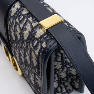CHRISTIAN DIOR 30 MONTAIGNE BAG BLUE OBLIQUE JACQUARD GHW