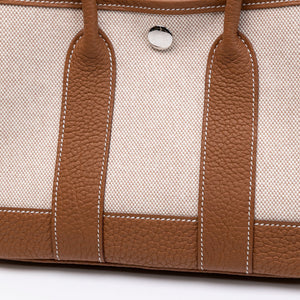 HERMES NEO GARDEN PARTY 23 NEGONDA / CANVAS ECRU / BEIGE / GOLD SHW STAMP G