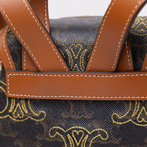 CELINE MINI BACKPACK FOLCO TRIOMPHE CANVAS / CALFSKIN BLACK GHW