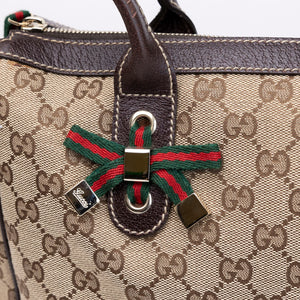 GUCCI GG CANVAS PRINCY TOTE BAG BEIGE GHW