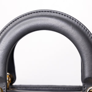 CHRISTIAN DIOR MY ABC DIOR SMALL LADY DIOR LAMBSKIN DARK GREY GHW