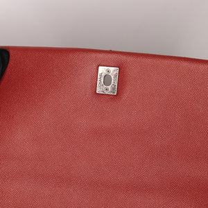 CHANEL MEDIUM COCO HANDLE FLAP BAG RED CAVIAR LEATHER SHW
