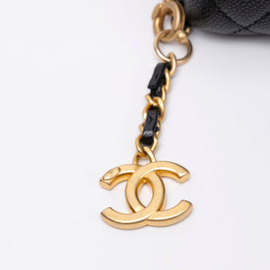 CHANEL 22S SHINY CAVIAR PICK ME UP FLAP BELT BAG BLACK CALFSKIN GHW