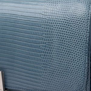 CELINE MEDIUM CLASSIC BOX BAG BLUE LIZARD SKIN LEATHER SHW