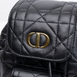 CHRISTIAN DIOR SMALL DIOR CARO BACKPACK BLACK MACROCANNAGE LAMBSKIN GHW