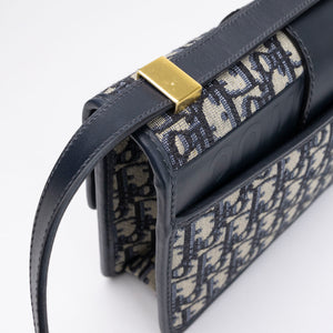 CHRISTIAN DIOR 30 MONTAIGNE BAG BLUE OBLIQUE JACQUARD GHW