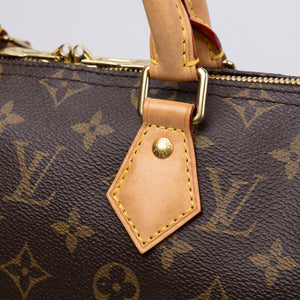 LOUIS VUITTON SPEEDY 25 BROWN MONOGRAM CANVAS GHW (MICROCHIP)