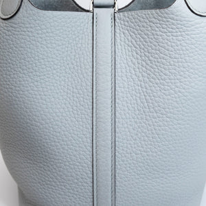 HERMES PICOTIN LOCK 18 CLEMENCE BLUE PALE STAMP W