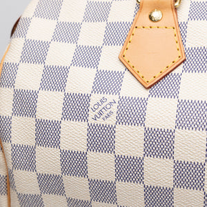 LOUIS VUITTON SPEEDY 30 DAMIER AZUR CANVAS HANDBAG GHW