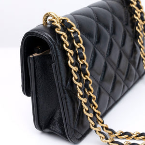 CHANEL DYNASTY FLAP PHONE HOLDER BLACK LAMBSKIN GHW