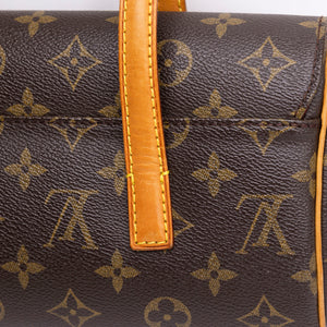 LOUIS VUITTON SORATINE MONOGRAM CANVAS HANDBAG PATENT LEATHER GHW