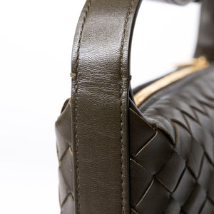 BOTTEGA VENETA WALLACE BAG CALFSKIN KAKI GHW