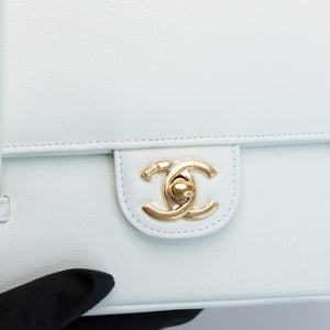 CHANEL PREPPY COCO SMALL FLAP BAG SHINY CAVIAR LIGHT BLUE GHW