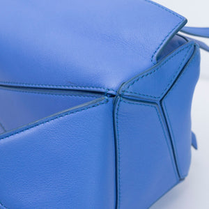 LOEWE MINI PUZZLE BUM BAG BLUE CALFSKIN SHW