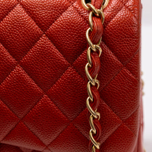 CHANEL JUMBO CLASSIC DOUBLE FLAP RED CAVIAR LEATHER GHW