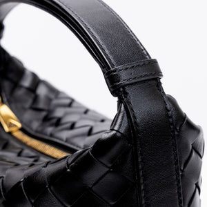 BOTTEGA VENERA MINI WALLACE SHOULDER BAG CALFSKIN BLACK GHW