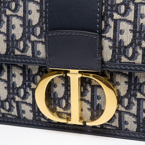 CHRISTIAN DIOR 30 MONTAIGNE EAST WEST BAG WITH CHAIN OBLIQUE JACQUARD BLUE GHW