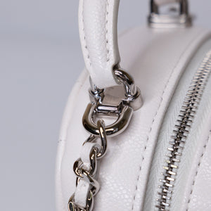 CHANEL 24C MINI BACKPACK / CROSSBODY BAG WHITE CALFSKIN LEATHER SHW