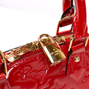 LOUIS VUITTON ALMA BB MONOGRAM PATENT RED GHW