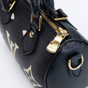 LOUIS VUITTON NANO SPEEDY MONOGRAM EMPREINTE BLACK GHW