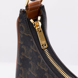 CELINE AVA BAG TAN CANVAS / CALFSKIN LEATHER GHW