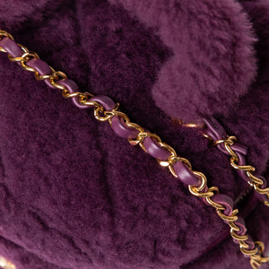 CHANEL TOP HANDLE SMALL VANITY CASE SHEARLING PURPLE GHW (MICROCHIP)