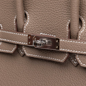 HERMES BIRKIN 25 ETOUPE TOGO LEATHER SHW STAMP K