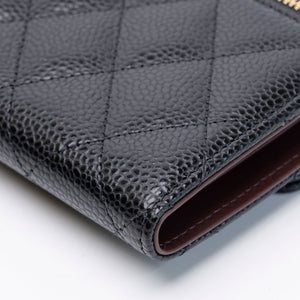 CHANEL SMALL CLASSIC FLAP WALLET BLACK CAVIAR GHW (MICROCHIP)