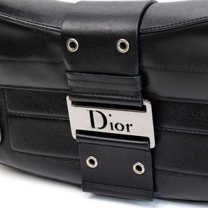 CHRISTIAN DIOR VINTAGE PUNK SHOULDER BAG BLACK SHW