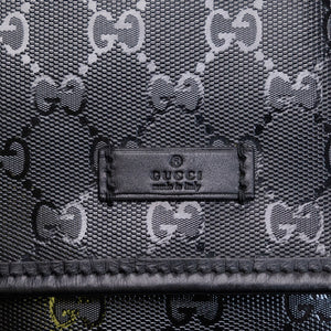 GUCCI SUPREME MESSENGER BAG BLACK COATED CANVAS SHW
