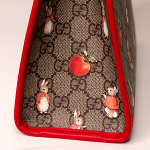 GUCCI GG SUPREME PETER RABBIT TOTE BAG CANVAS / LEATHER MULTICOLORED