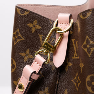 LOUIS VUITTON NEO NOE BROWN/ ROSE POUDRE MONOGRAM CANVAS GHW