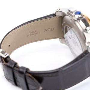 CARTIER CALIBRE DE CARTIER 42MM CHRONOGRAPH STAINLESS STEEL WATCH 18K ROSE GOLD