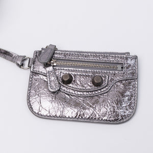 BALENCIAGA LE CAGOLE XS SHOULDER BAG ARENA CRACKED LAMBSKIN GREY SHW