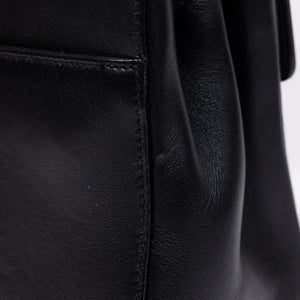 SAINT LAURENT SAC MOUJIK TOP HANDLE BLACK GRAINED LEATHER GHW