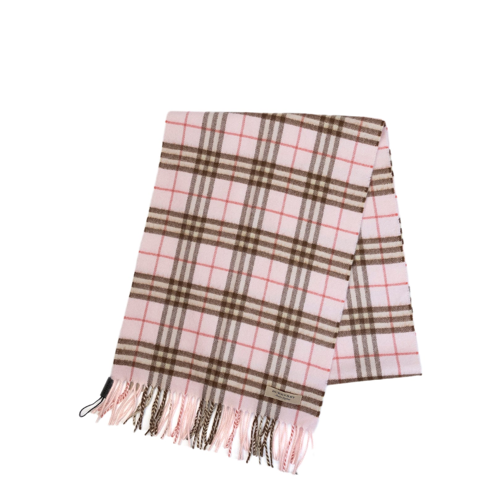 BURBERRY PINK CASHMERE NOVA CHECK SCARF PINK