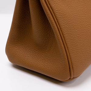 HERMES BIRKIN 25 GOLD TOGO SHW STAMP K