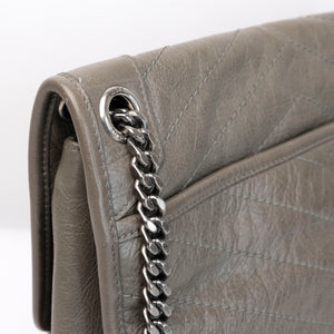 SAINT LAURENT MEDIUM NIKKI BAG CALFSKIN GREY SHW