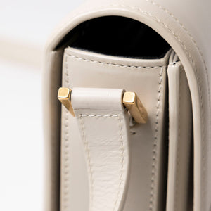 SAINT LAURENT SOLFERINO MEDIUM SATCHEL BAG WHITE CALFSKIN GHW