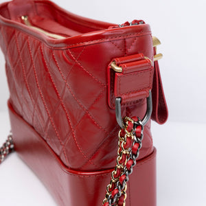 CHANEL MEDIUM GABRIELLE HOBO BAG CALFSKIN RED MULTICOLOUR HARDWARE