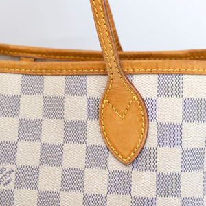 LOUIS VUITTON NEVERFULL MM DAMIER AZUR CANVAS ROSE BALLERINE GHW