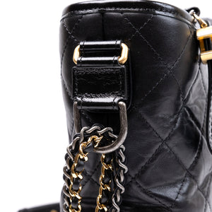 CHANEL GABRIELLE HOBO BAG BLACK CALFSKIN LEATHER MULTICOLOUR HARDWARE
