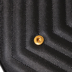 SAINT LAURENT ENVELOPE CHAIN WALLET CALFSKIN BLACK GHW