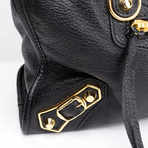 BALENCIAGA METALLIC EDG CITY S BAG BLACK GHW