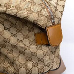 GUCCI BOSTON BAG GG CANVAS BROWN TOTE BAG SHW