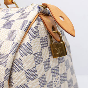 LOUIS VUITTON SPEEDY 30 DAMIER AZUR CANVAS HANDBAG GHW