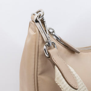 PRADA RE-EDITION 2005 SHOULDER BAG RE-NYLON BEIGE SHW