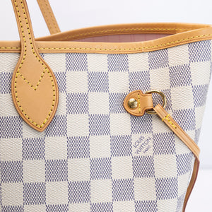 LOUIS VUITTON NEVERFULL MM DAMIER AZUR CANVAS ROSE BALLERINE GHW