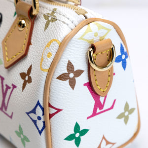 LOUIS VUITTON TAKASHI MURAKAMI NANO SPEEDY MONOGRAM CANVAS / LEATHER WHITE / MULTICOLOUR GHW