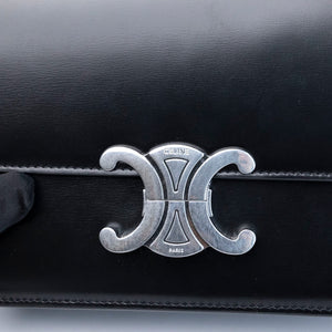 CELINE TEEN TRIOMPHE BAG SHINY CALFSKIN BLACK SHW